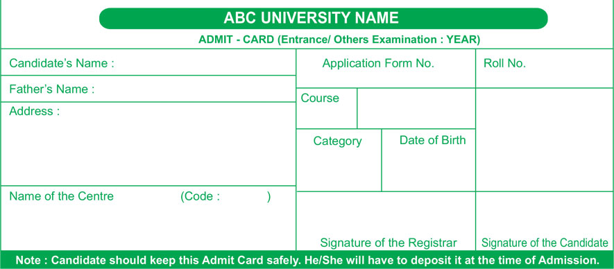 Admit Card