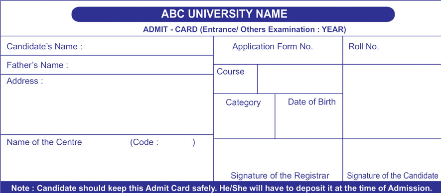 Admit Card